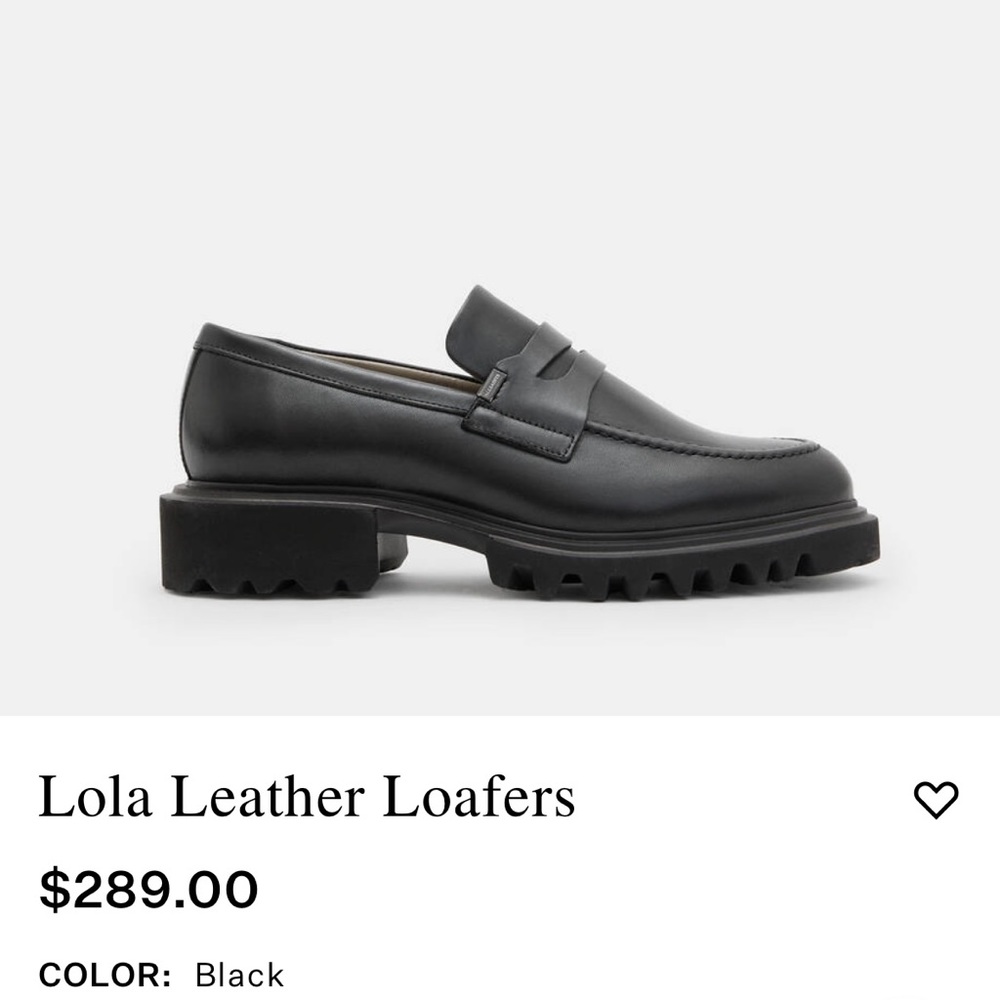 AllSaints Chunky Lola leather loafers NEW